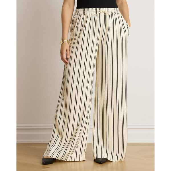 Striped Jacquard Wide-Leg Pant