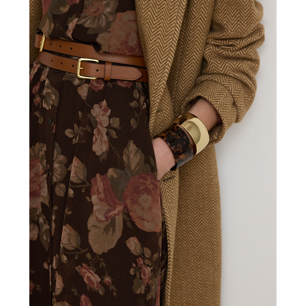 Brown Multi Floral Chiffon Shirtdress Lauren 6