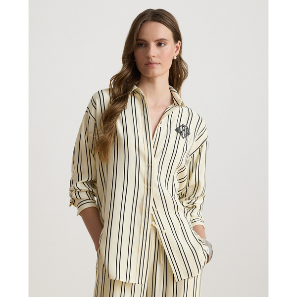 Relaxed Fit Striped Jacquard Shirt