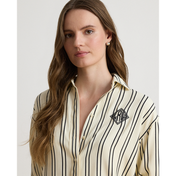 Relaxed Fit Striped Jacquard Shirt