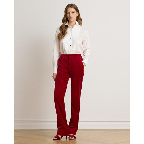 Bib-Front Cotton Broadcloth Shirt