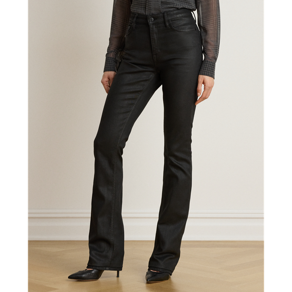 Coated High-Rise Bootcut Jean