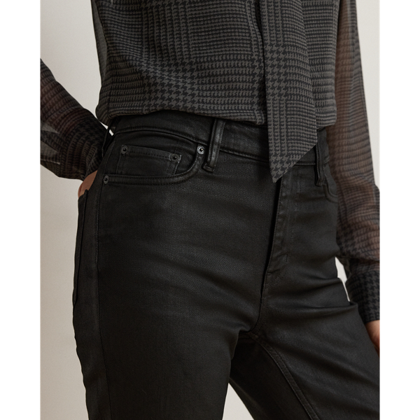 Coated High-Rise Bootcut Jean