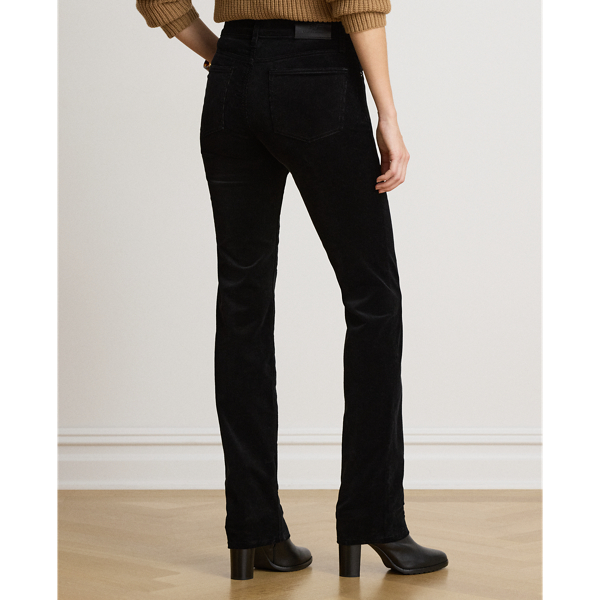 Manchesterbyxor Mid-Rise Slim Straight Lauren i Svart 5