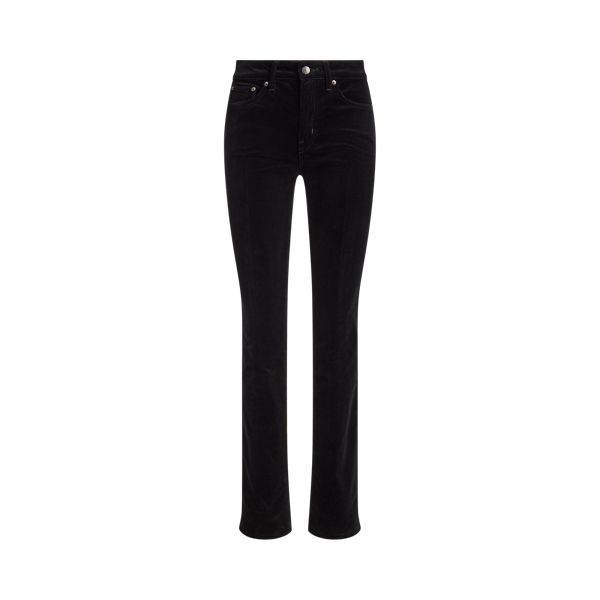 Manchesterbyxor Mid-Rise Slim Straight Lauren i Svart 2