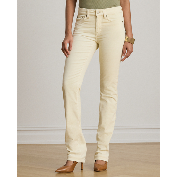 Mid-Rise Corduroy Slim Straight Pant