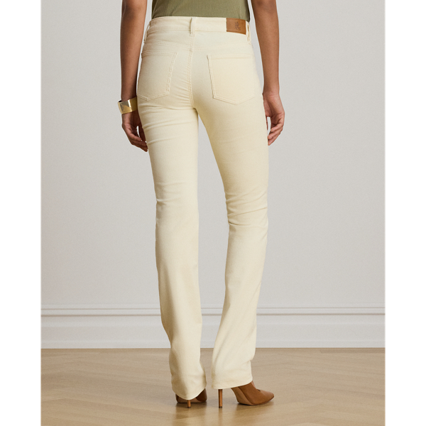 Mid-Rise Corduroy Slim Straight Pant
