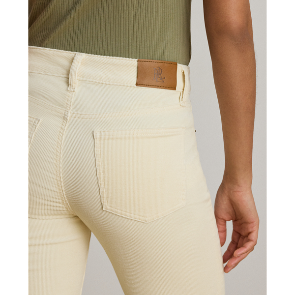 Mid-Rise Corduroy Slim Straight Pant