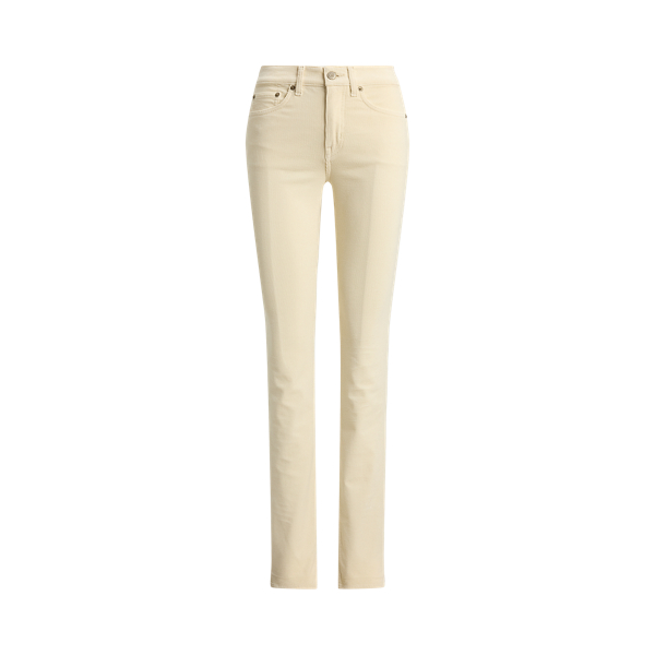 Mid-Rise Corduroy Slim Straight Pant