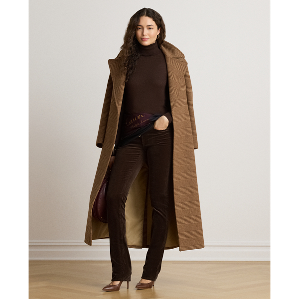 Mid-Rise Corduroy Slim Straight Trousers