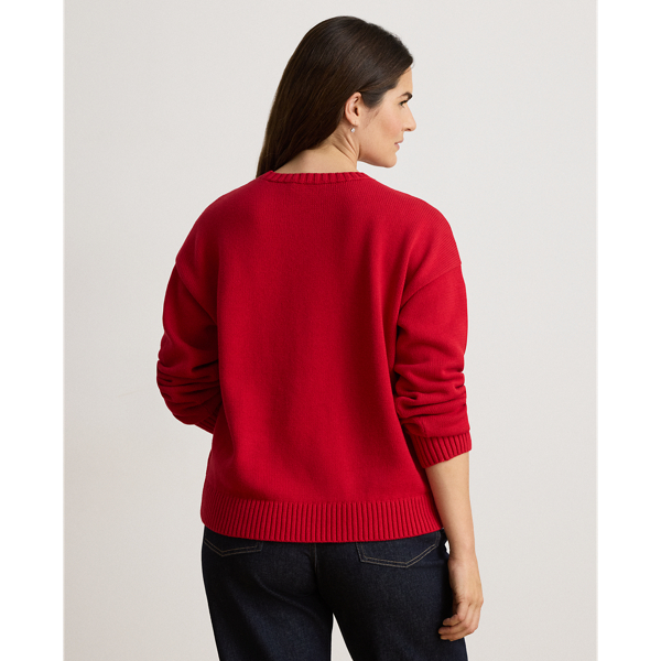 Intarsia-Knit Dalmatian Cotton Jumper