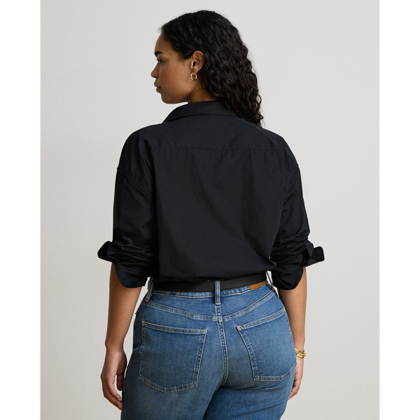 Relaxed Fit Rhinestone-Bullion Shirt