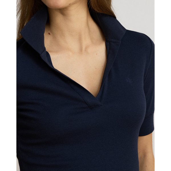 Jersey Elbow Sleeve Collared Top