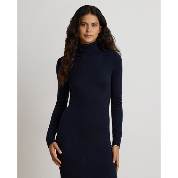 Woll-Pulloverkleid mit Rollkragen