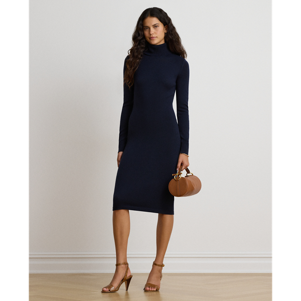 Woll-Pulloverkleid mit Rollkragen