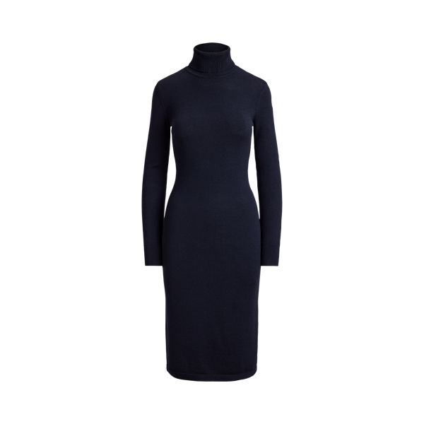 Woll-Pulloverkleid mit Rollkragen
