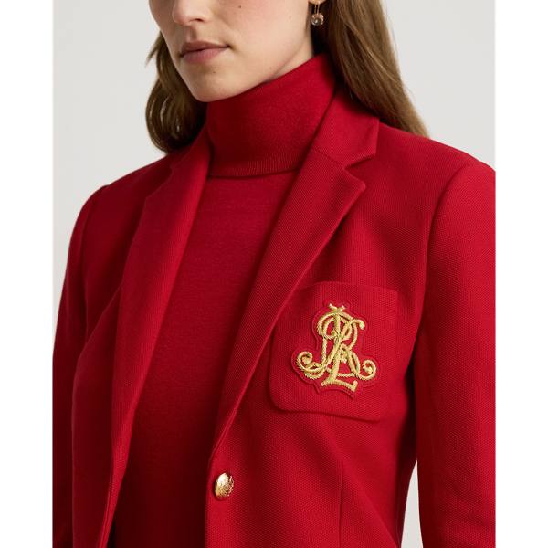 Bullion Stretch-Cotton Piqu&eacute; Blazer
