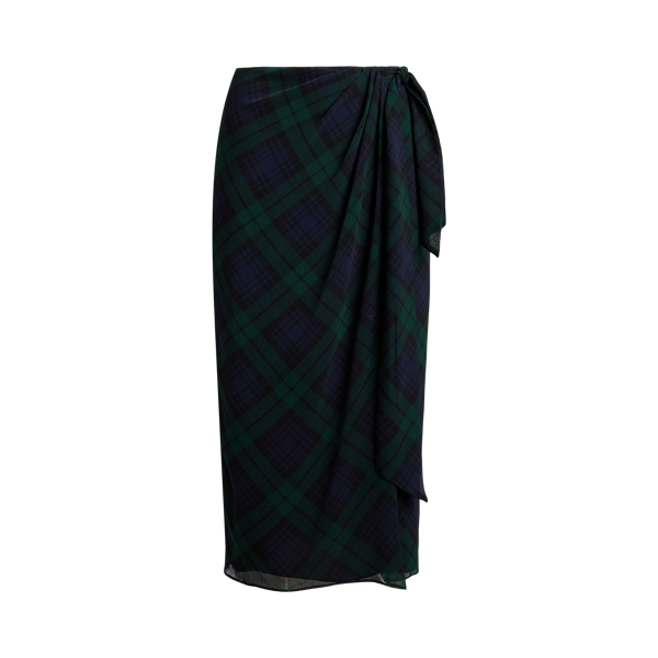 Jupe midi &eacute;cossaise en georgette