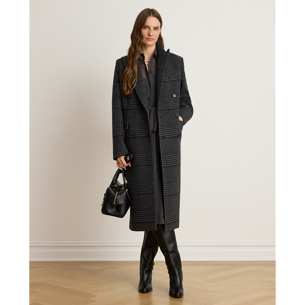 Glen Plaid Double-Breasted Coat