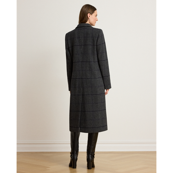 Glen Plaid Double-Breasted Coat