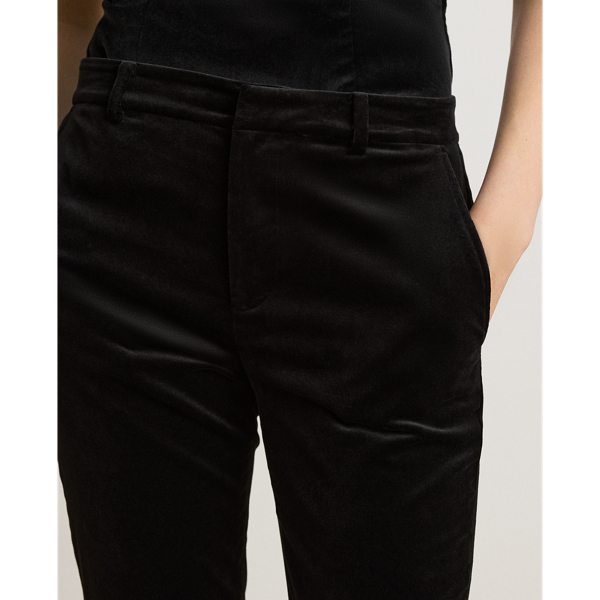 Stretch Velvet Straight Trouser
