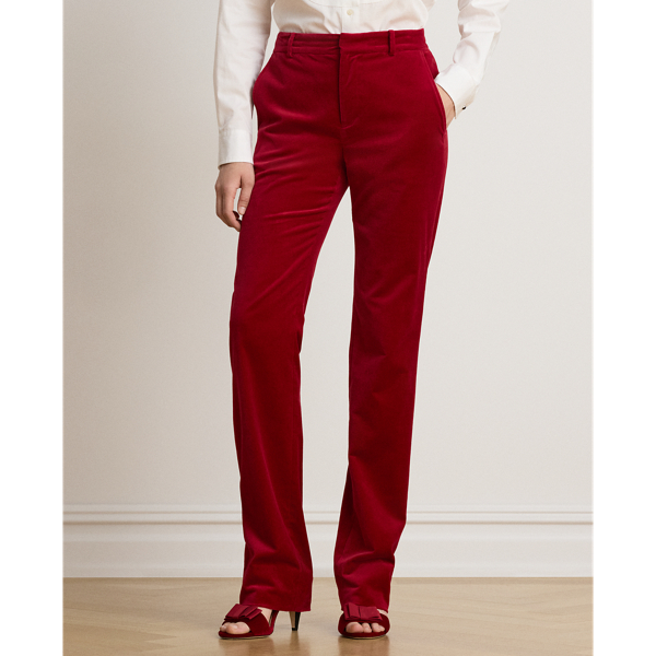 Stretch Velvet Straight Trouser