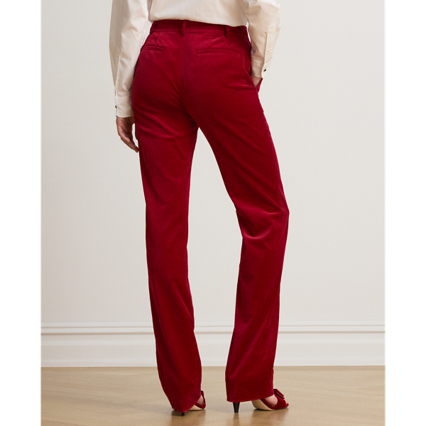 Stretch Velvet Straight Trouser