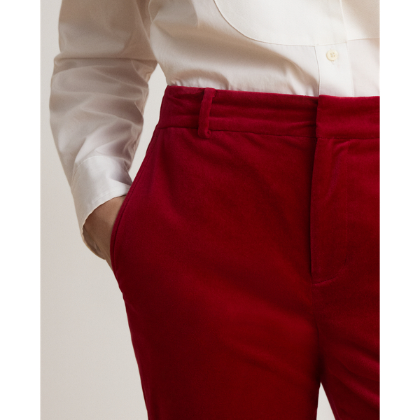 Stretch Velvet Straight Trouser