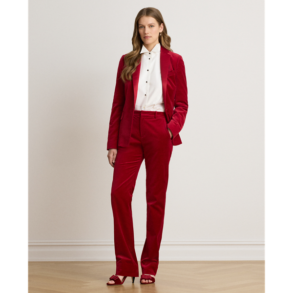 Stretch Velvet Straight Trouser