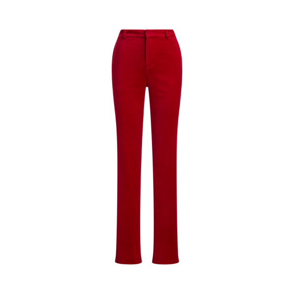 Stretch Velvet Straight Trouser