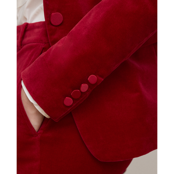 Satin-Trim Stretch Velvet Blazer