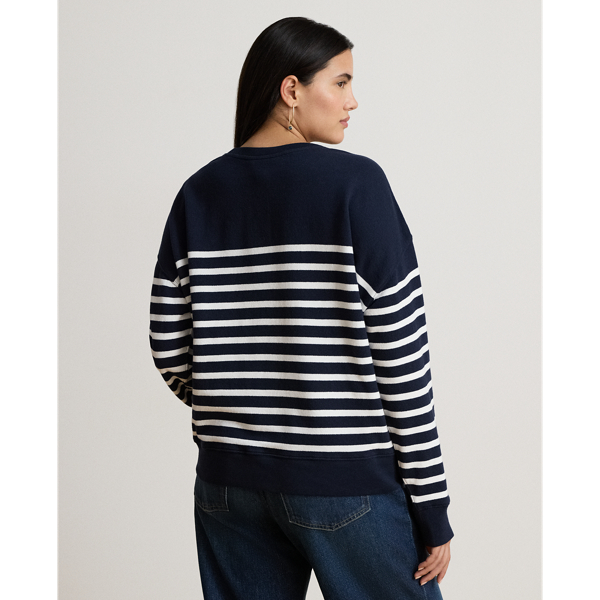 Striped Beaded French Terry Pullover