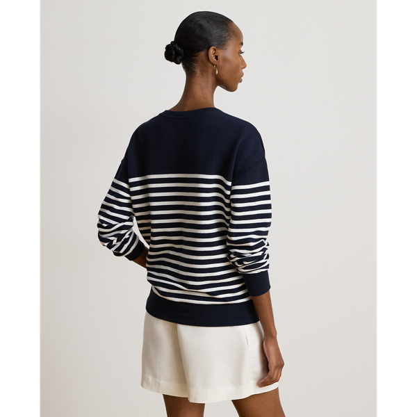 Lauren Navy/White Striped Beaded French Terry Pullover Lauren 5