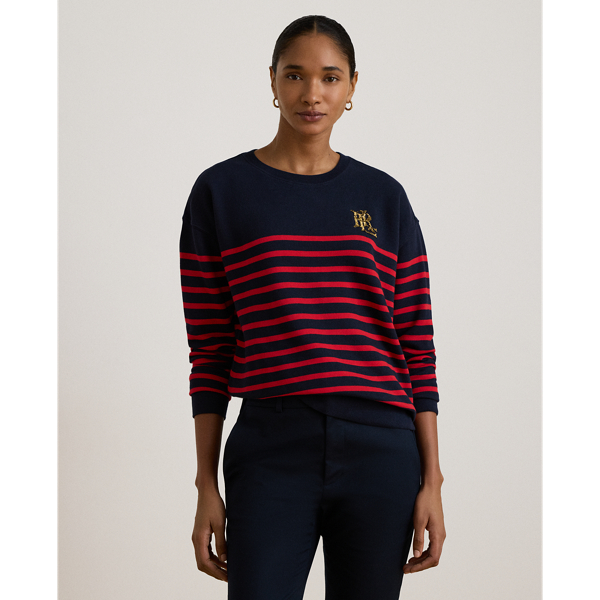 Pull ray&eacute; en coton &eacute;ponge perl&eacute;