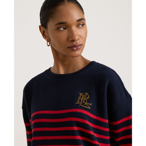 Pull ray&eacute; en coton &eacute;ponge perl&eacute;
