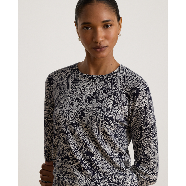 Katoenen modal trui met paisleyprint