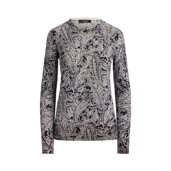 Katoenen modal trui met paisleyprint