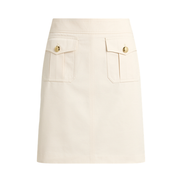 Cotton Twill Pencil Miniskirt
