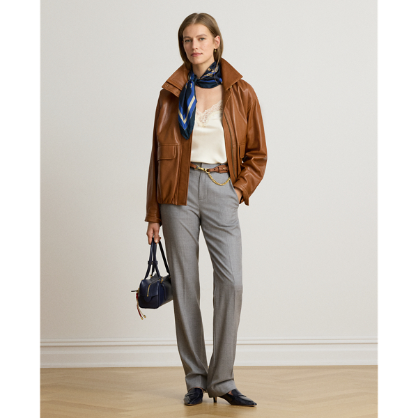 Lambskin Funnelneck Flight Jacket