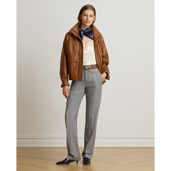 Lambskin Funnelneck Flight Jacket