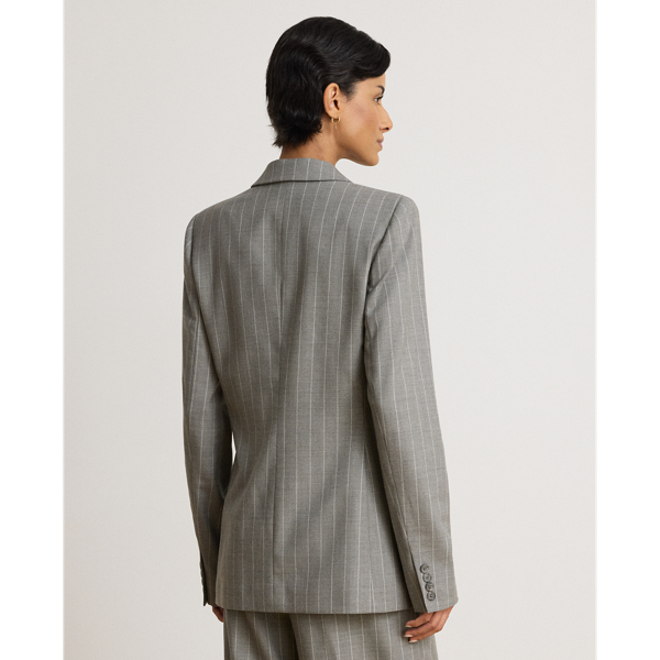 Blazer a doppio petto in twill gessato