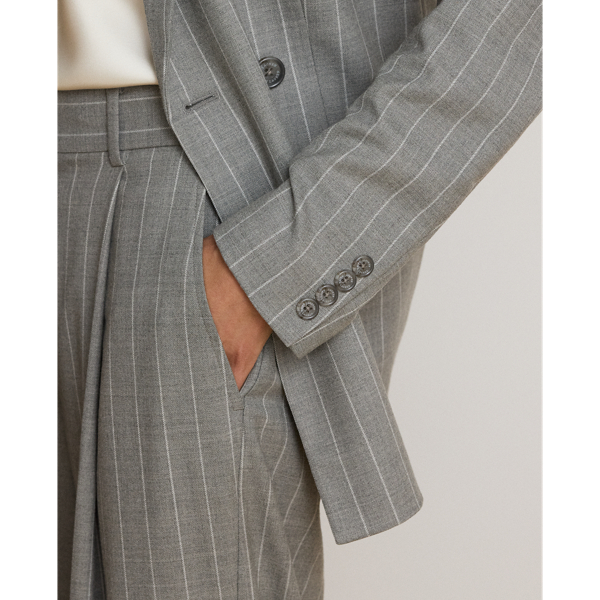 Blazer a doppio petto in twill gessato