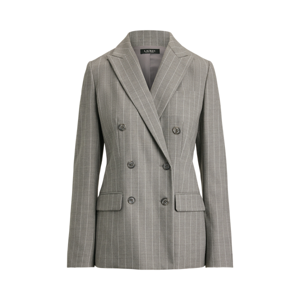 Blazer a doppio petto in twill gessato
