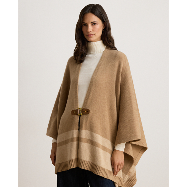 Poncho in maglia di lana e cashmere