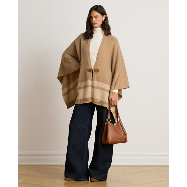 Poncho in maglia di lana e cashmere
