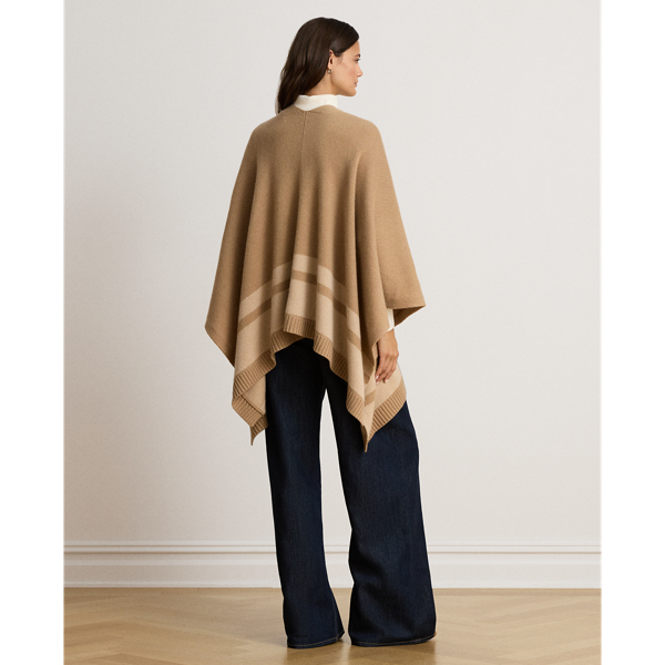 Poncho in maglia di lana e cashmere