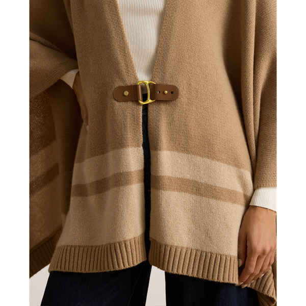 Poncho in maglia di lana e cashmere