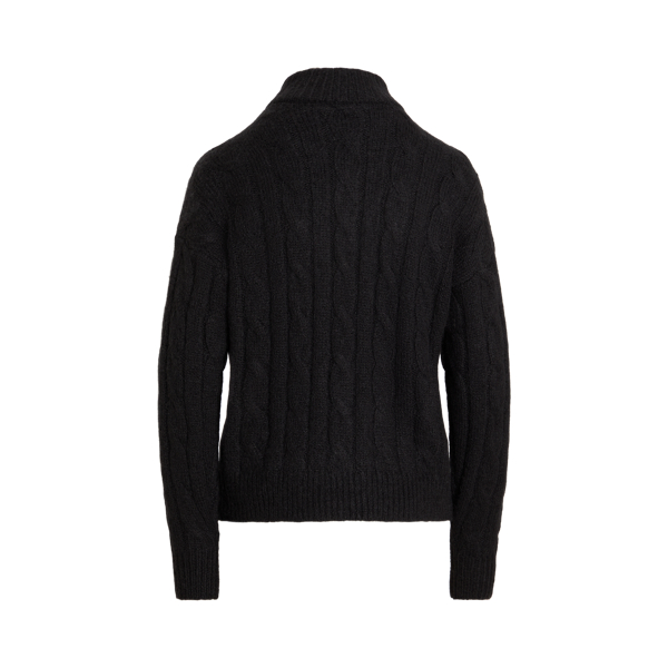 Cable Funnelneck Quarter-Zip Sweater