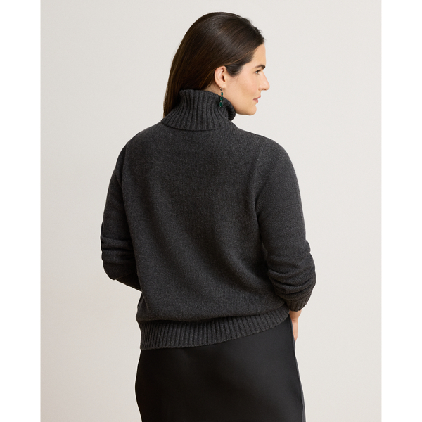 Embroidered-Logo Wool-Blend Turtleneck