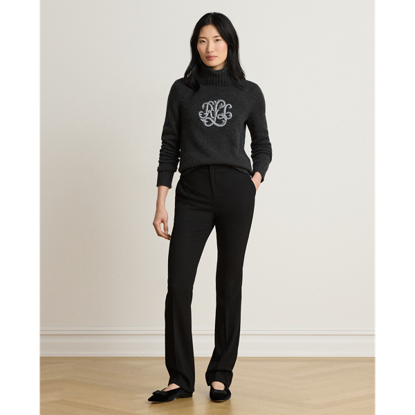 Embroidered-Logo Wool-Blend Turtleneck